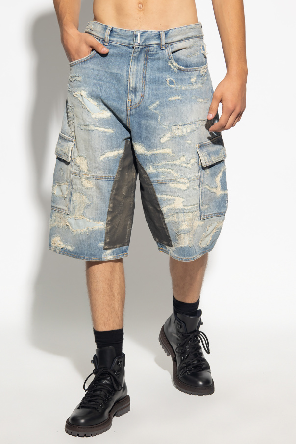 Blue Denim shorts with vintage effect Givenchy - Givenchy